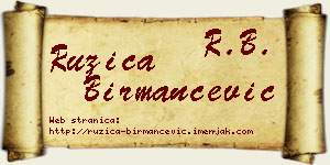 Ružica Birmančević vizit kartica